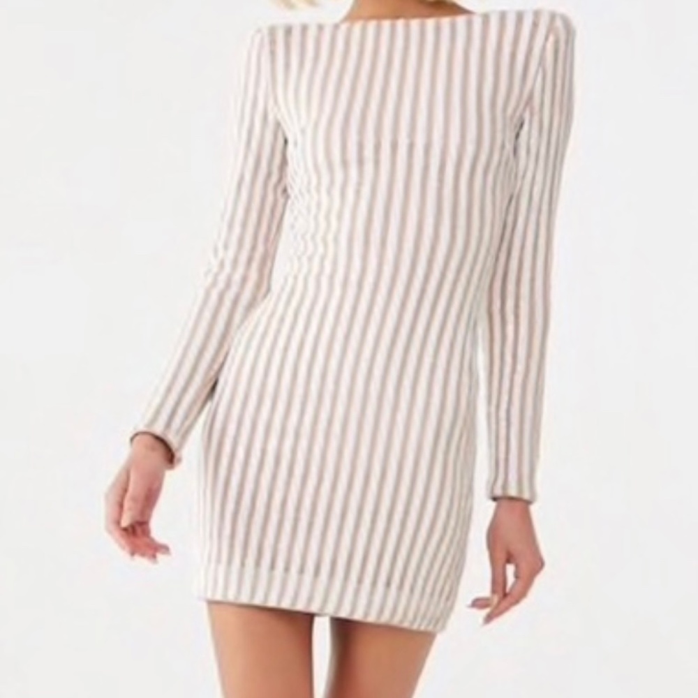 Forever 21 long sleeve white sequin dress